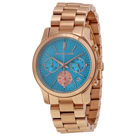 michael kors rose gold blue dial|michael kors rose gold tone.